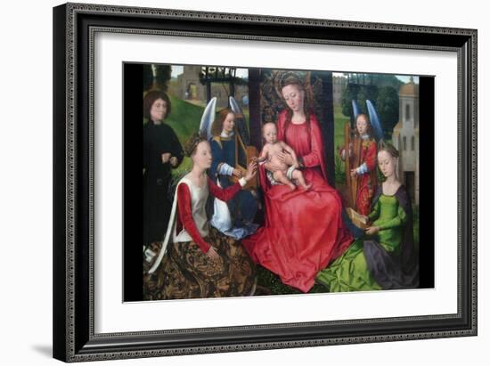 Virgin and Child with Saints Catherine of Alexandria and Barbara, Early 1480S-Hans Memling-Framed Art Print