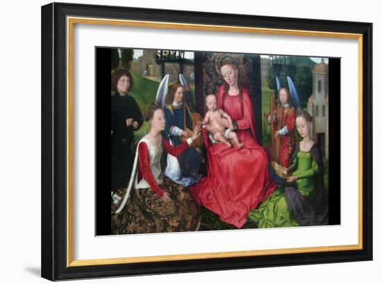 Virgin and Child with Saints Catherine of Alexandria and Barbara, Early 1480S-Hans Memling-Framed Art Print