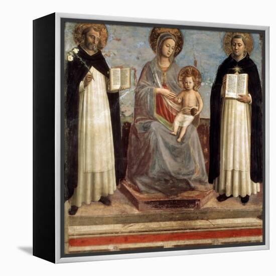 Virgin and Child with Saints Dominicus and Thomas Aquinas, 1424-1430-Fra Angelico-Framed Premier Image Canvas
