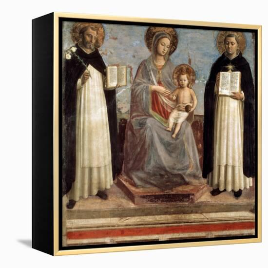 Virgin and Child with Saints Dominicus and Thomas Aquinas, 1424-1430-Fra Angelico-Framed Premier Image Canvas