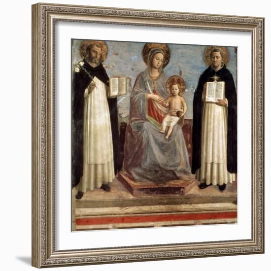 Virgin and Child with Saints Dominicus and Thomas Aquinas, 1424-1430-Fra Angelico-Framed Giclee Print