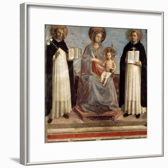 Virgin and Child with Saints Dominicus and Thomas Aquinas, 1424-1430-Fra Angelico-Framed Giclee Print