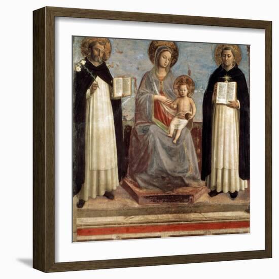 Virgin and Child with Saints Dominicus and Thomas Aquinas, 1424-1430-Fra Angelico-Framed Giclee Print