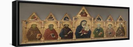 Virgin and Child with Saints Francis, Andrew, Paul, Peter, Stephen and Louis of Toulouse, C.1317-21-Ugolino Di Nerio-Framed Premier Image Canvas