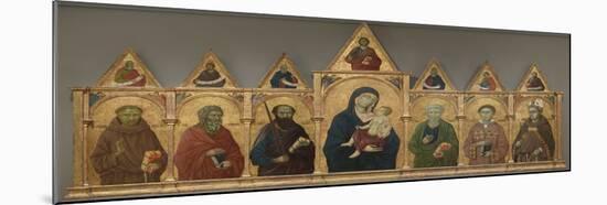 Virgin and Child with Saints Francis, Andrew, Paul, Peter, Stephen and Louis of Toulouse, C.1317-21-Ugolino Di Nerio-Mounted Giclee Print