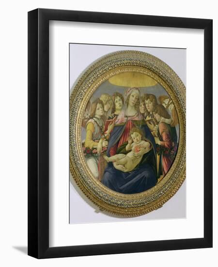 Virgin and Child with Six Angels, Called the Madonna of the Pomegranate, c.1478-79-Sandro Botticelli-Framed Giclee Print