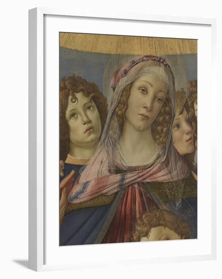 Virgin and Child with Six Angels (Madonna of the Pomegranate)-Sandro Botticelli-Framed Giclee Print