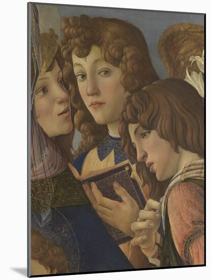 Virgin and Child with Six Angels (Madonna of the Pomegranate)-Sandro Botticelli-Mounted Giclee Print