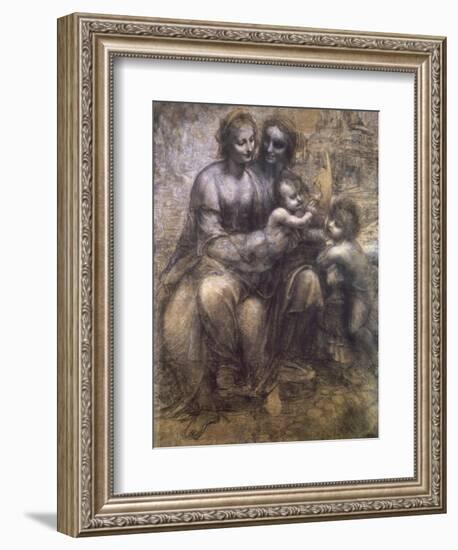 Virgin and Child with St. Anne and Infant-Leonardo da Vinci-Framed Giclee Print