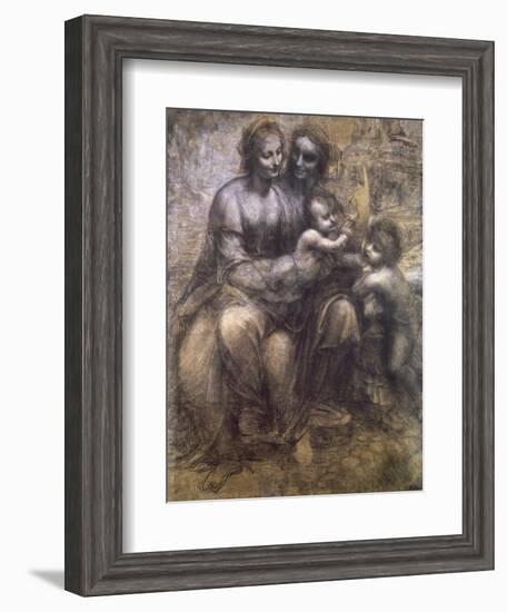 Virgin and Child with St. Anne and Infant-Leonardo da Vinci-Framed Giclee Print