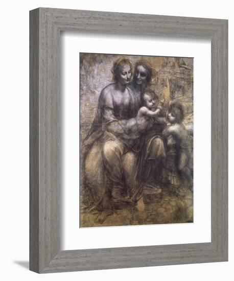 Virgin and Child with St. Anne and Infant-Leonardo da Vinci-Framed Giclee Print