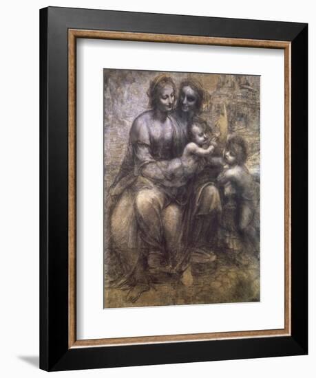 Virgin and Child with St. Anne and Infant-Leonardo da Vinci-Framed Giclee Print