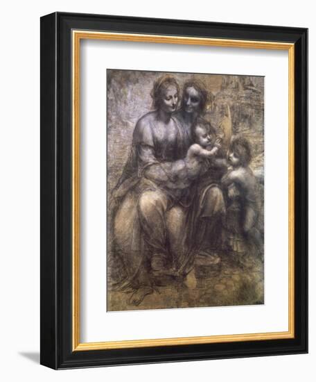 Virgin and Child with St. Anne and Infant-Leonardo da Vinci-Framed Giclee Print