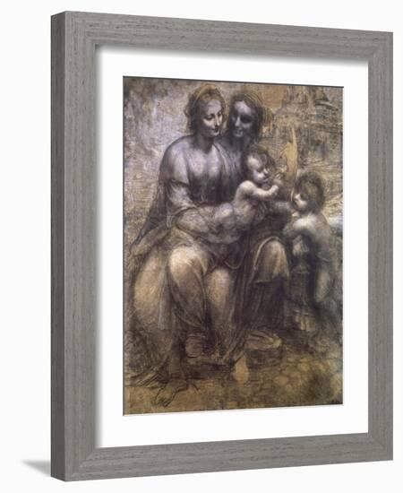 Virgin and Child with St. Anne and Infant-Leonardo da Vinci-Framed Giclee Print