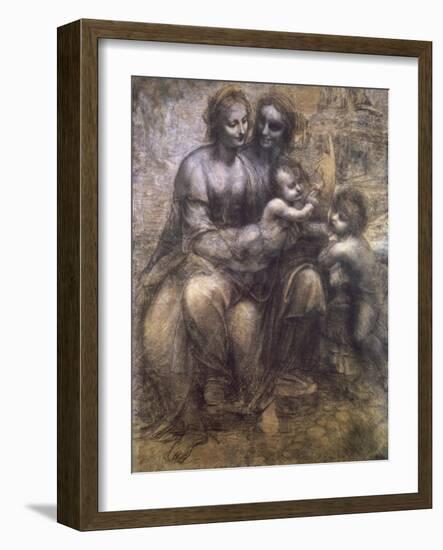 Virgin and Child with St. Anne and Infant-Leonardo da Vinci-Framed Giclee Print