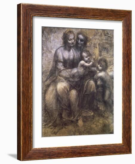 Virgin and Child with St. Anne and Infant-Leonardo da Vinci-Framed Giclee Print