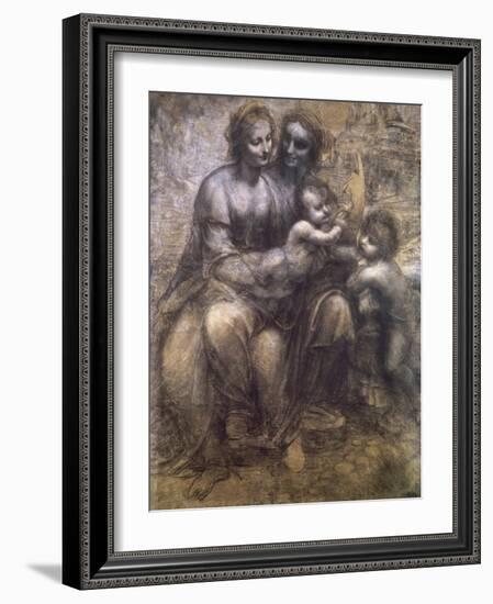 Virgin and Child with St. Anne and Infant-Leonardo da Vinci-Framed Giclee Print