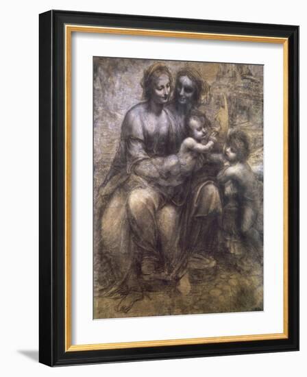 Virgin and Child with St. Anne and Infant-Leonardo da Vinci-Framed Giclee Print