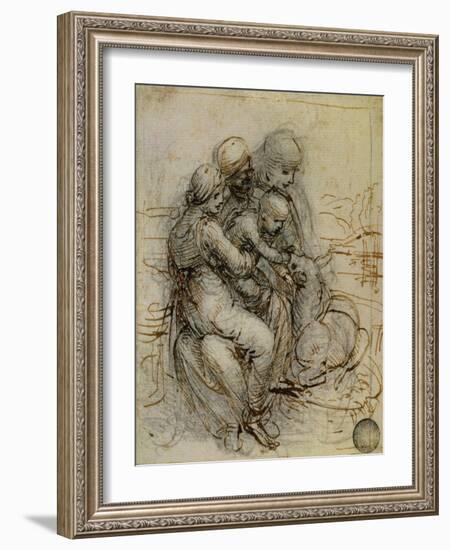 Virgin and Child with St. Anne-Leonardo da Vinci-Framed Giclee Print