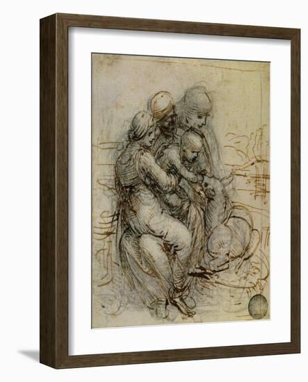 Virgin and Child with St. Anne-Leonardo da Vinci-Framed Giclee Print