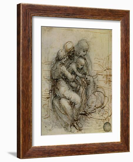 Virgin and Child with St. Anne-Leonardo da Vinci-Framed Giclee Print