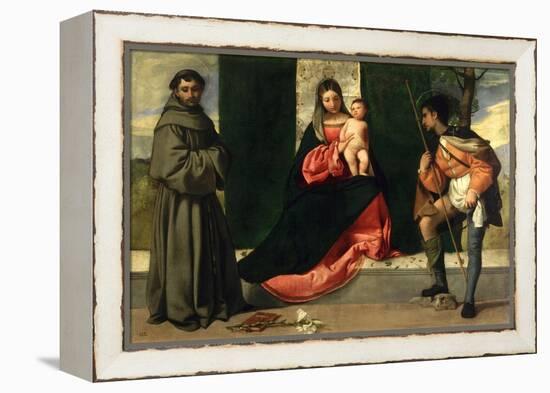 Virgin and Child with St. Anthony of Padua and St. Rocco-Giorgione-Framed Premier Image Canvas