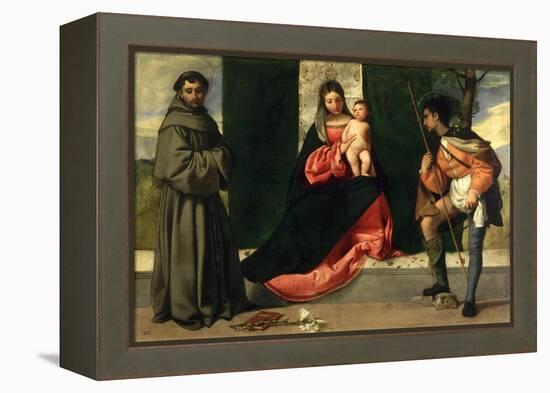 Virgin and Child with St. Anthony of Padua and St. Rocco-Giorgione-Framed Premier Image Canvas