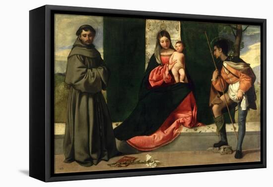 Virgin and Child with St. Anthony of Padua and St. Rocco-Giorgione-Framed Premier Image Canvas