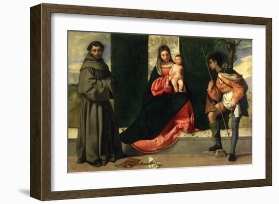 Virgin and Child with St. Anthony of Padua and St. Rocco-Giorgione-Framed Giclee Print
