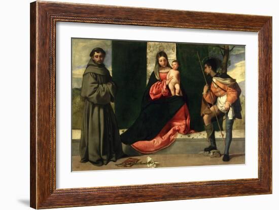 Virgin and Child with St. Anthony of Padua and St. Rocco-Giorgione-Framed Giclee Print