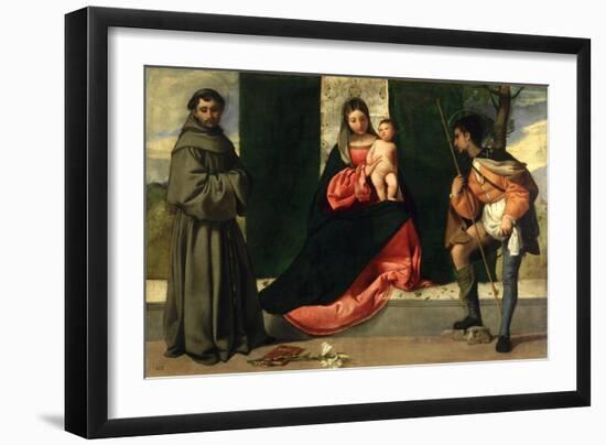 Virgin and Child with St. Anthony of Padua and St. Rocco-Giorgione-Framed Giclee Print