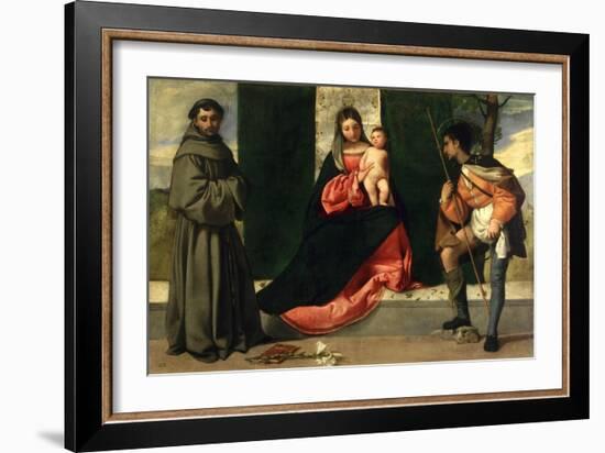 Virgin and Child with St. Anthony of Padua and St. Rocco-Giorgione-Framed Giclee Print