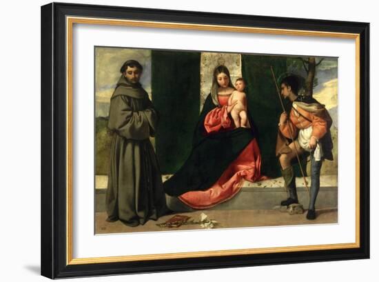 Virgin and Child with St. Anthony of Padua and St. Rocco-Giorgione-Framed Giclee Print