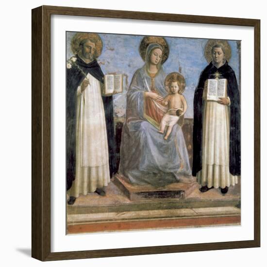 Virgin and Child with St Anthony of Padua and St Thomas Aquinas, Early 15th Century-Fra Angelico-Framed Giclee Print