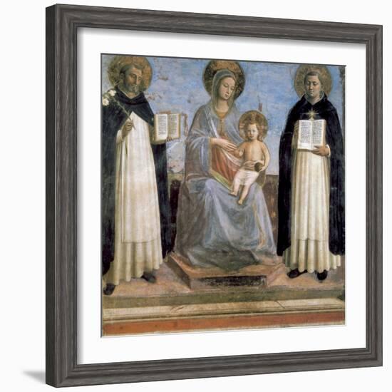 Virgin and Child with St Anthony of Padua and St Thomas Aquinas, Early 15th Century-Fra Angelico-Framed Giclee Print