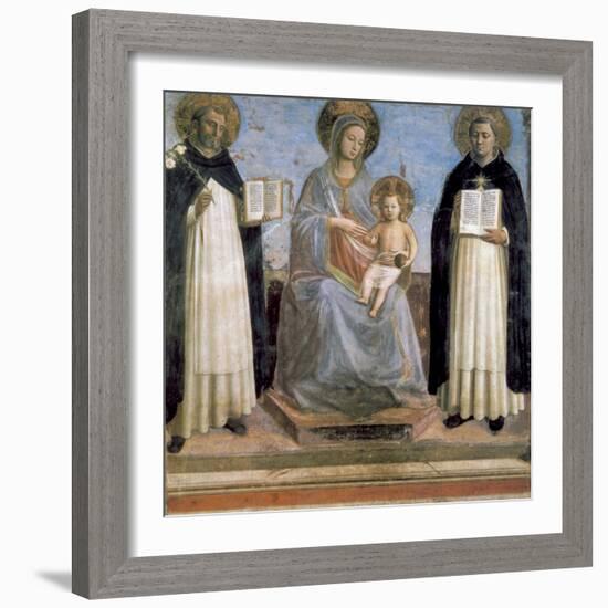 Virgin and Child with St Anthony of Padua and St Thomas Aquinas, Early 15th Century-Fra Angelico-Framed Giclee Print