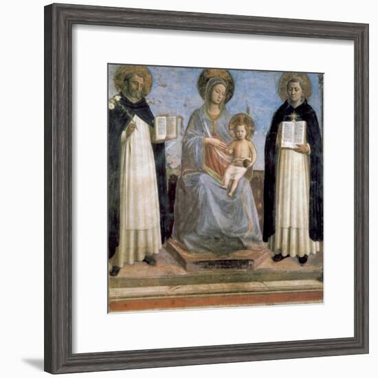 Virgin and Child with St Anthony of Padua and St Thomas Aquinas, Early 15th Century-Fra Angelico-Framed Giclee Print