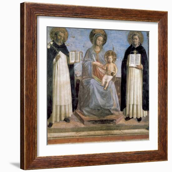 Virgin and Child with St Anthony of Padua and St Thomas Aquinas, Early 15th Century-Fra Angelico-Framed Giclee Print