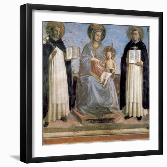 Virgin and Child with St Anthony of Padua and St Thomas Aquinas, Early 15th Century-Fra Angelico-Framed Giclee Print