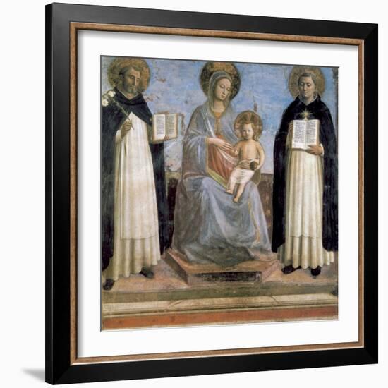 Virgin and Child with St Anthony of Padua and St Thomas Aquinas, Early 15th Century-Fra Angelico-Framed Giclee Print