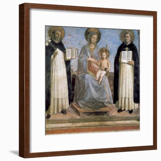 Virgin and Child with St Anthony of Padua and St Thomas Aquinas, Early 15th Century-Fra Angelico-Framed Giclee Print