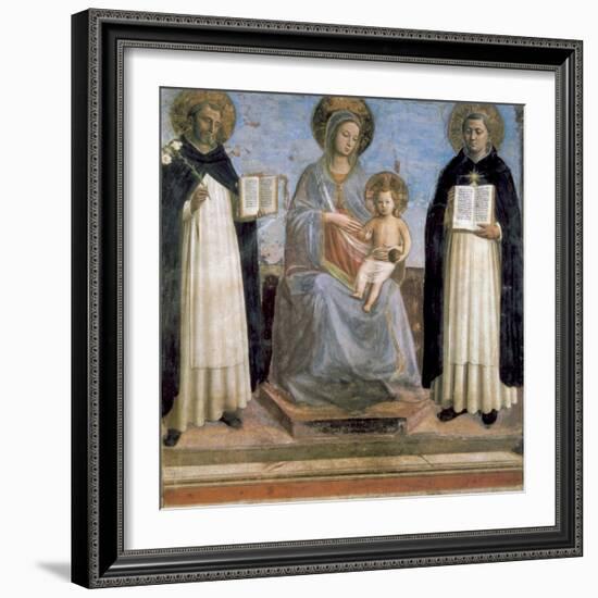 Virgin and Child with St Anthony of Padua and St Thomas Aquinas, Early 15th Century-Fra Angelico-Framed Giclee Print