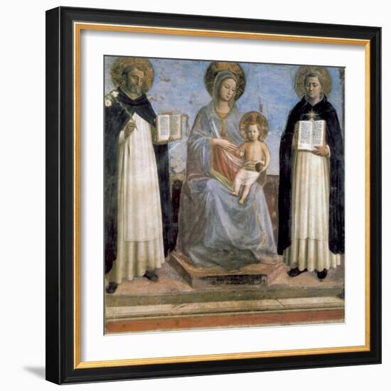 Virgin and Child with St Anthony of Padua and St Thomas Aquinas, Early 15th Century-Fra Angelico-Framed Giclee Print