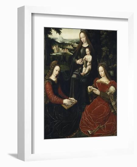 Virgin and Child with St. Barbara and St. Catherine-Ambrosius Benson-Framed Giclee Print