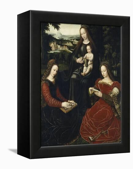 Virgin and Child with St. Barbara and St. Catherine-Ambrosius Benson-Framed Premier Image Canvas