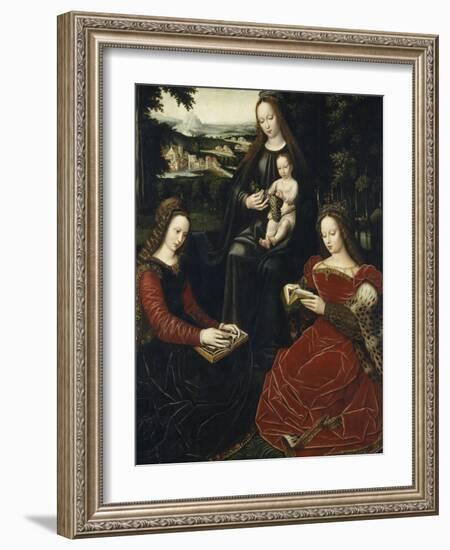 Virgin and Child with St. Barbara and St. Catherine-Ambrosius Benson-Framed Giclee Print