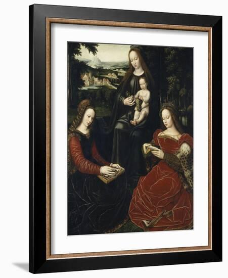 Virgin and Child with St. Barbara and St. Catherine-Ambrosius Benson-Framed Giclee Print