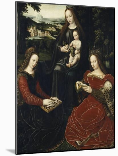 Virgin and Child with St. Barbara and St. Catherine-Ambrosius Benson-Mounted Giclee Print