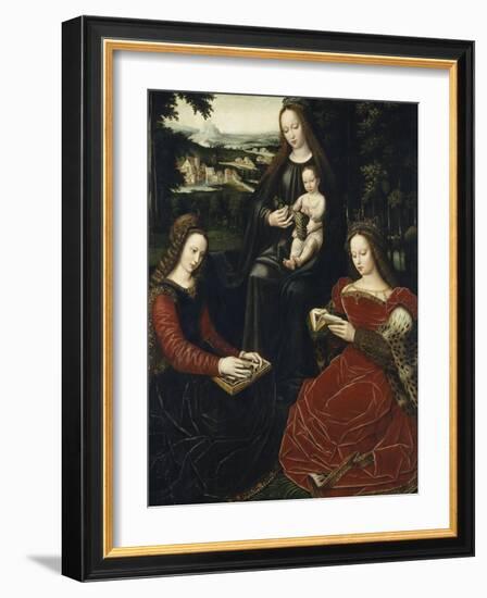 Virgin and Child with St. Barbara and St. Catherine-Ambrosius Benson-Framed Giclee Print