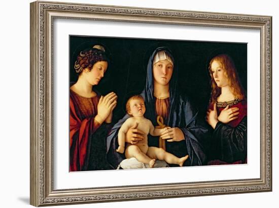 Virgin and Child with St. Catherine and Mary Magdalene, c.1500-Giovanni Bellini-Framed Giclee Print